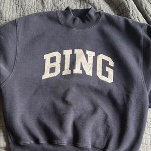 Anine Bing Dark blue Sweatshirt with White Lettering